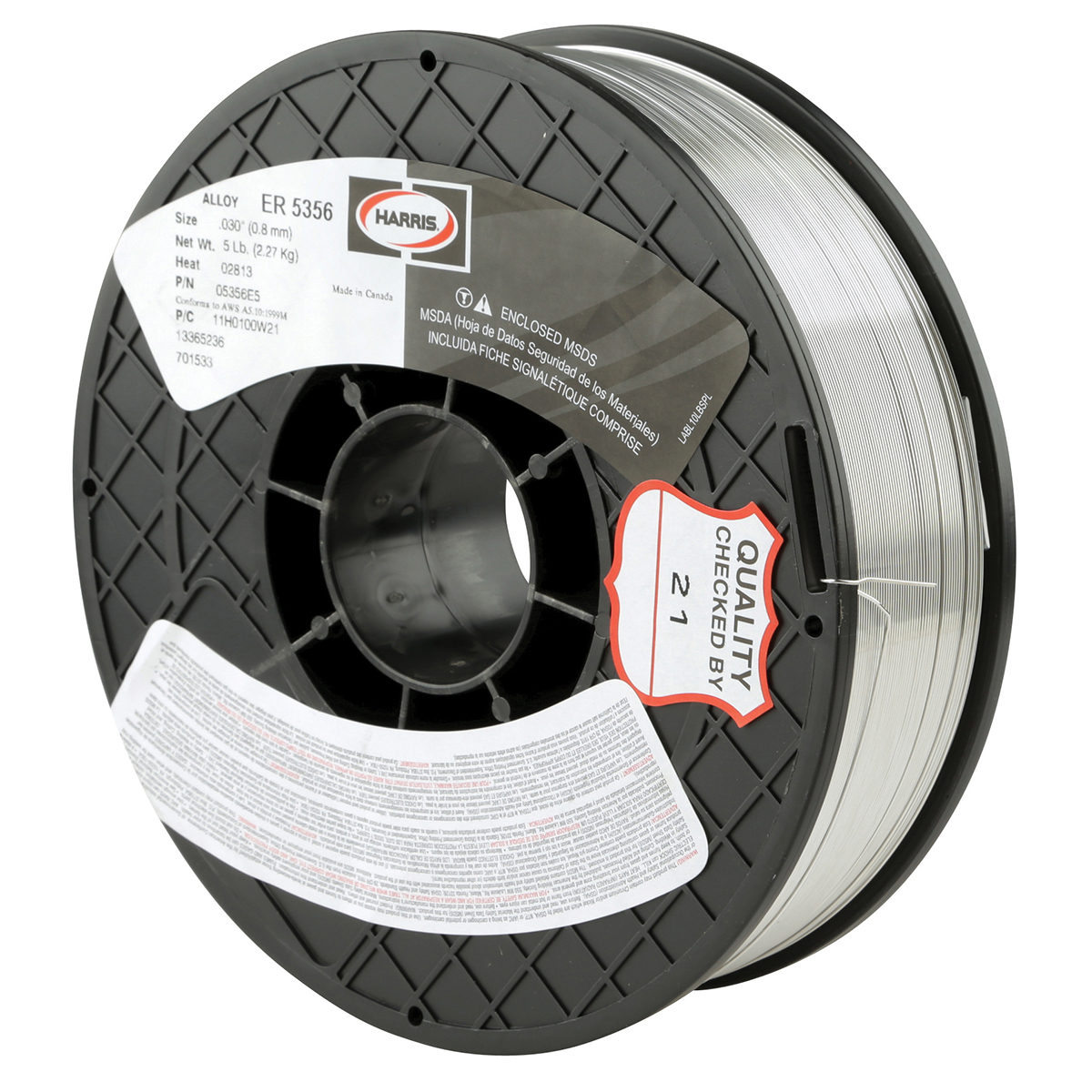 Harris® Aluminum Solid MIG Wire ER5356 Aluminum 0.047in 1LB Spool